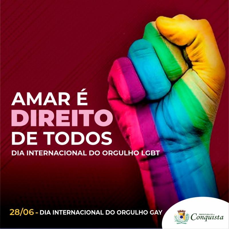 Dia Internacional Do Orgulho Lgbt Prefeitura Municipal De Conquista Mg 